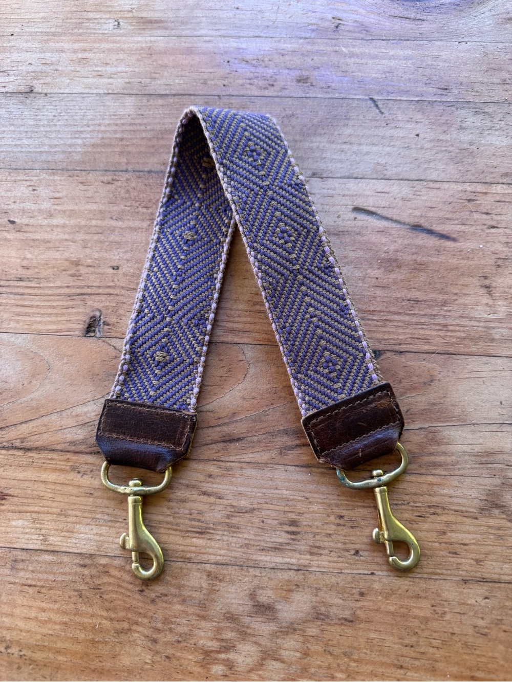 Meanwhile back on the farm purple geometric woven strap 18”